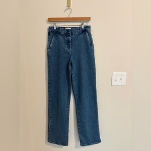 Sézane Indigo Blue Straight Classic Denim Women Bootcut Jeans Size 36 (4)